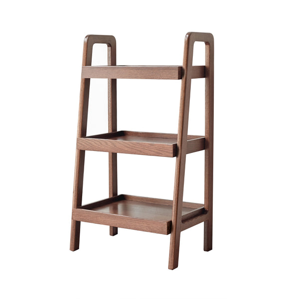 Walnut Oak Storage Bench, 3-Tier Beech Wood Shoe Rack For Entryway Organizer